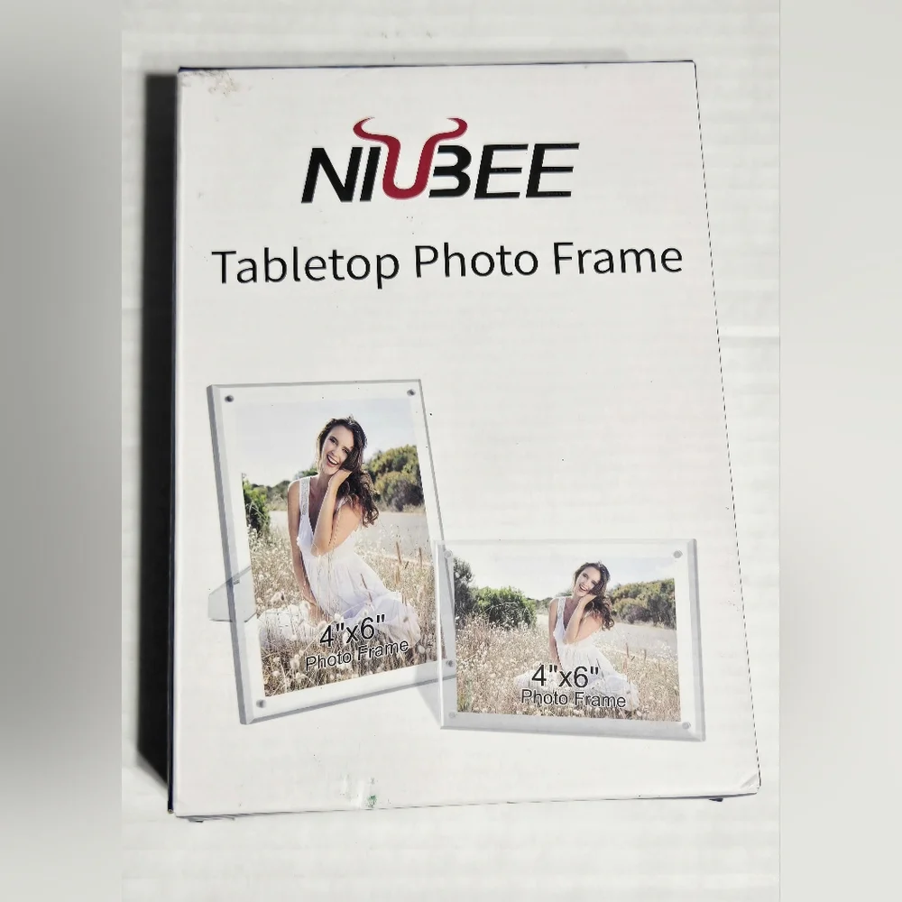 4x6 Picture Frame,‎ Acrylic Clear Photo Frame Magnets Tabletop Display Set Of 2